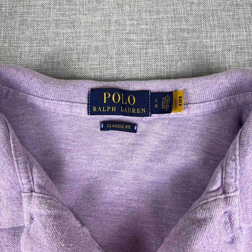 Polo Ralph Lauren Polo Shirt Mens L Purple Classic Fit Cotton Short Sleeve Logo